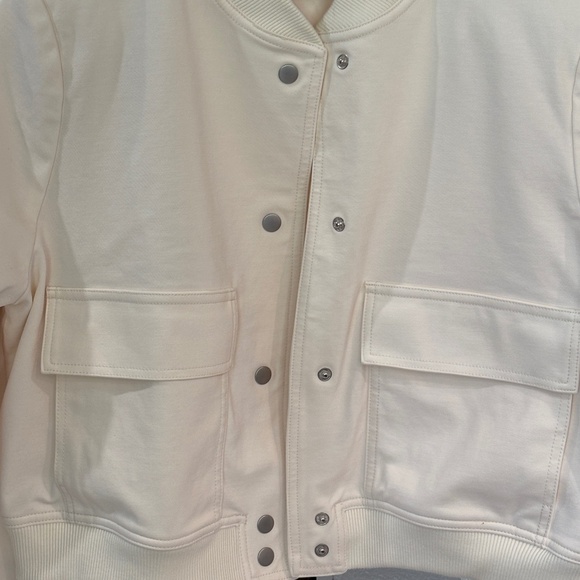 Kut from the Kloth "Camilla" Bomber Jacket - Winter White/Ivory Size L - Picture 7 of 12